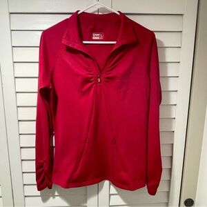 Alpine Design Dri-Logic Pullover Top Red Quarter Zip Women’s Large